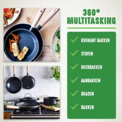 GreenChef Vintage Steelpan 16cm/1.6L - Zwart - Inductie - PFAS-vrij -Keukengerei Winkel 1200x1200 792