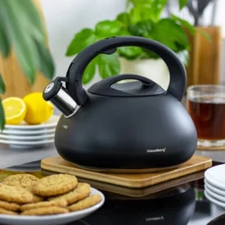 Fluitketel Waterkoker Mat Zwart 2.7 L ‘’Black Amethyst‘’ RVS – Inductie - Vatwasser -Keukengerei Winkel 1200x1200 810