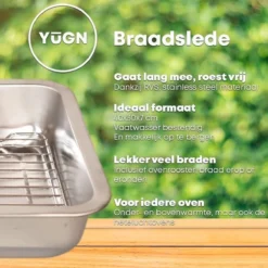 YUGN Braadslede Ovenschaal Braadslee Oven - Braadslede Met Rooster Voor Ovengerechten - Roestvrijstaal En 40x30x7CM - Cadeau Tip -Keukengerei Winkel 1200x1200 835