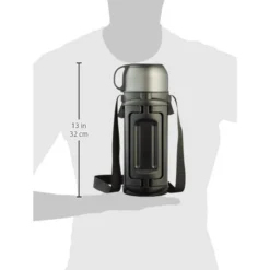 Lock&Lock Thermoskan - Isoleerkan - Thee En Koffie - Lekvrij - 1,5 Liter - RVS - Inklapbaar Handvat - Zwart -Keukengerei Winkel 1200x1200 869
