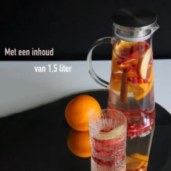 MÊZON® Schenkkan - Glazen Waterkan - Waterkaraf Voor Fruitwater - Multifunctionele Decanteer Karaf - Kan Met Deksel - 1.5L Capaciteit -Keukengerei Winkel 1200x1200 904