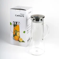MÊZON® Schenkkan - Glazen Waterkan - Waterkaraf Voor Fruitwater - Multifunctionele Decanteer Karaf - Kan Met Deksel - 1.5L Capaciteit -Keukengerei Winkel 1200x1200 906