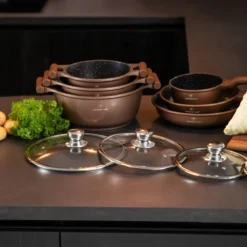 Herenthal Inductie Pannenset- Luxe 10-delige Koekenpannenset - Voor Alle Warmtebronnen - Met Glazen Deksels - Koper -Keukengerei Winkel 1200x1200 93