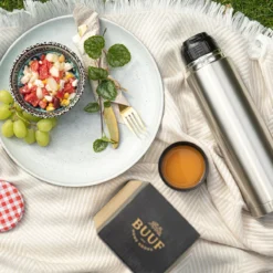 BUUF™️ Thermosfles 1 Liter - Isoleerfles - Thermosbeker - 24u/koud, 8u/warm - RVS - Zilver -Keukengerei Winkel 1200x1200 997