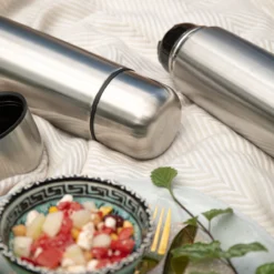 BUUF™️ Thermosfles 1 Liter - Isoleerfles - Thermosbeker - 24u/koud, 8u/warm - RVS - Zilver -Keukengerei Winkel 1200x1200 999