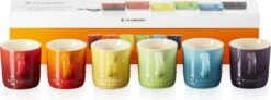Le Creuset Espresso Kopjes Rainbow 100 Ml - 6 Stuks -Keukengerei Winkel 1200x449 2