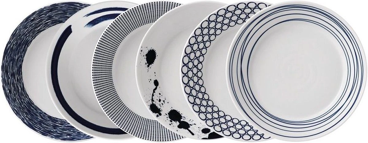 Royal Doulton Pacific - Pastaborden / Bordenset - Porselein - Wit / Blauw - ⌀ 22 Cm - 6 Stuks 7 Royal Doulton Pacific - Pastaborden / Bordenset - Porselein - Wit / Blauw - ⌀ 22 Cm - 6 Stuks - Afbeelding 7