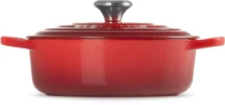 Le Creuset - Gietijzeren - Lage Braadpan - 24cm - Kersenrood -Keukengerei Winkel 1200x561