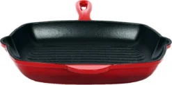 Cdealsz® Grillpan Gietijzer - Inductie - Rood - 28 Cm -Keukengerei Winkel 1200x597 1