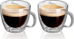 Glasrijk® Dubbelwandige Espresso Glazen - 80 Ml - 2 Stuks - Espresso Kopjes - Espresso Kopjes Dubbelwandig - Espresso Glazen - Espressokopjes - Dubbelwandige Glazen