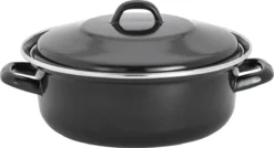 Lite-Body - Emaille - Magnus Braadpan 28cm/3,5l Met Deksel - Inductie - Zwart