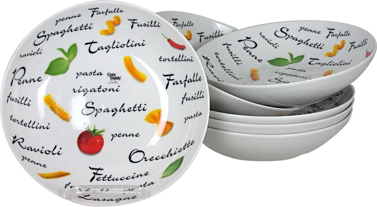 Cosy & Trendy Pastabord - Ø 20 Cm X 4.5 Cm - Set-6 1 Cosy & Trendy Pastabord - Ø 20 Cm X 4.5 Cm - Set-6