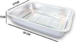 YUGN COMBI Set Braadslede Ovenschaal Combi Braadslee Oven Set - 2x Braadslede Met Rooster Voor Ovengerechten - 36x27x7CM En 40x30x7CM En Inclusief Bakkwast - Cadeau- Cadeautip -Keukengerei Winkel 1200x666 6