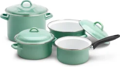 Lite-Body Magus Pannenset 4-delig - Emaille - Olijf Groen - Inductie