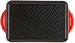 Le Creuset - Gietijzeren Grillplaat - 32x22cm - Kersenrood -Keukengerei Winkel 1200x685