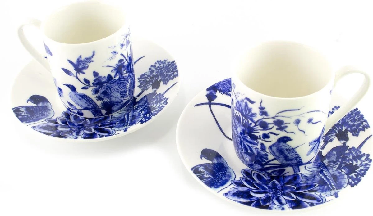 Espresso Set, Delfts Blauwe Vogels, Rijksmuseum 3 Espresso Set, Delfts Blauwe Vogels, Rijksmuseum - Afbeelding 3