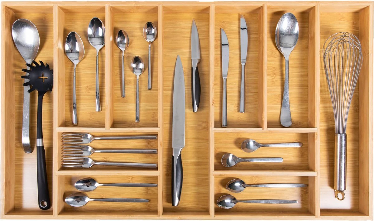 Grote Bestekbak Bamboe 81x47CM - Coninx Besteklade - Opbergbak - Duurzaam - Bamboe - Voor Laden Vanaf 47cm Diep 4 Grote Bestekbak Bamboe 81x47CM - Coninx Besteklade - Opbergbak - Duurzaam - Bamboe - Voor Laden Vanaf 47cm Diep - Afbeelding 4