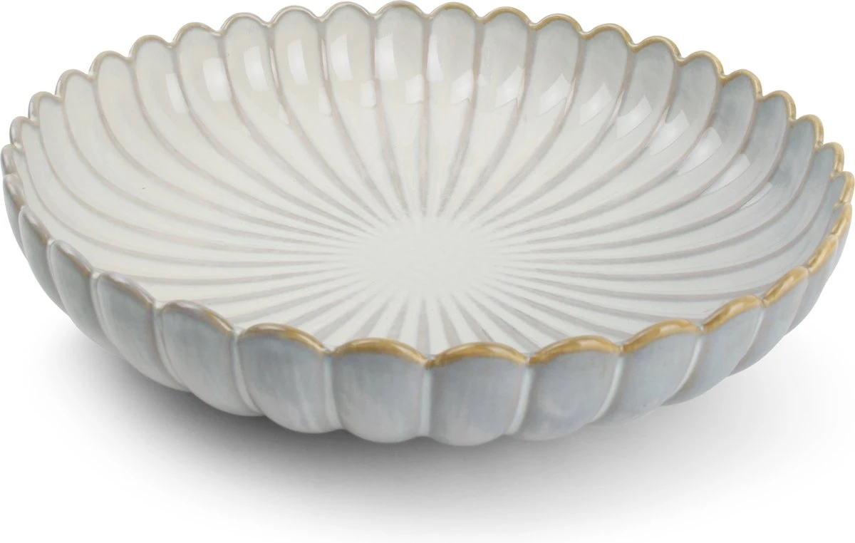 Salt&Pepper - Diep Bord - 24xH5cm - Nuance White - Lotus - Set/4 1 Salt&Pepper - Diep Bord - 24xH5cm - Nuance White - Lotus - Set/4