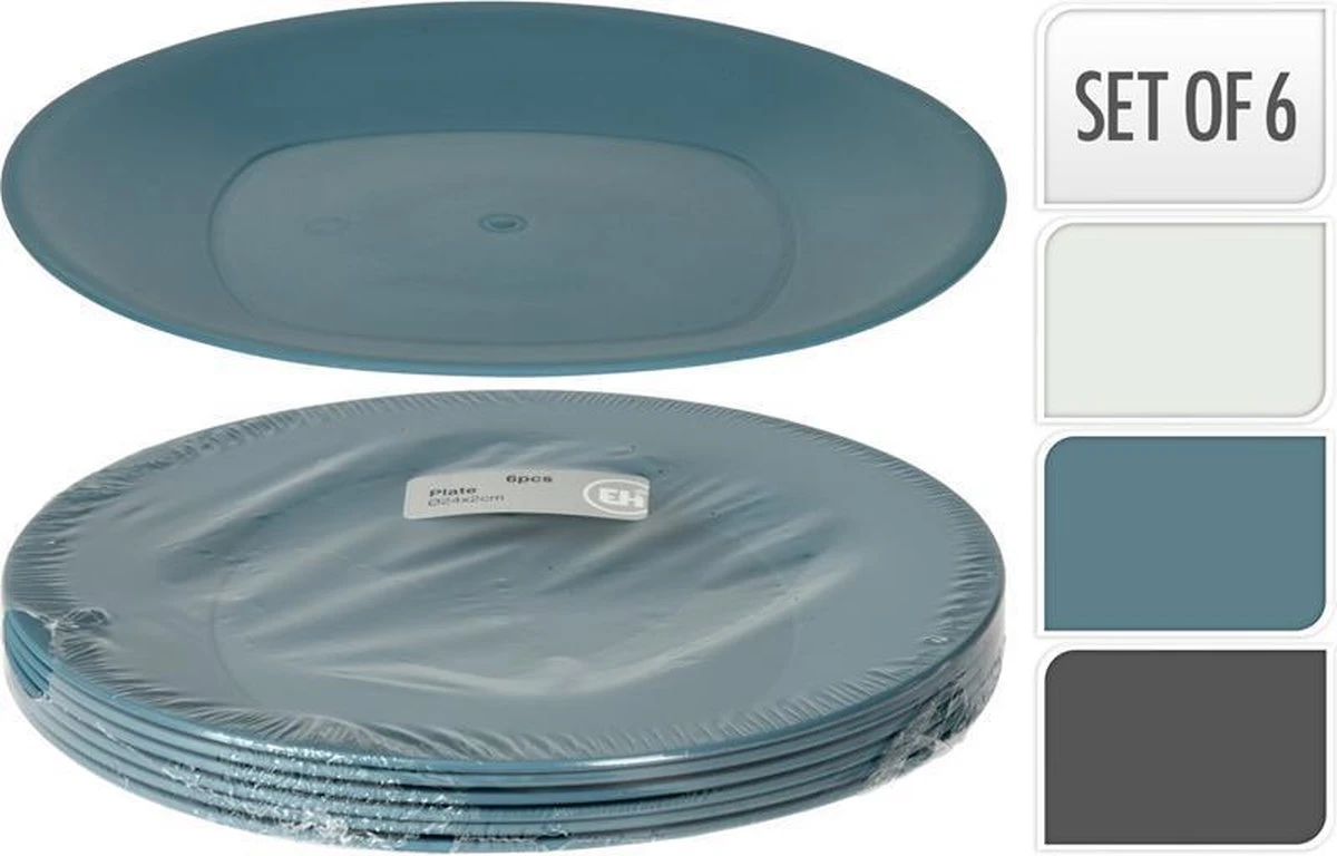 Bord Kunststof Set Van 6 Stuks (1 Stuk) Assorti 1 Bord Kunststof Set Van 6 Stuks (1 Stuk) Assorti
