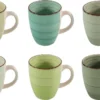 Merkloos Koffiemok - Green - Assorti 6 Stuks