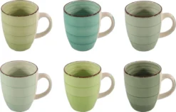 Merkloos Koffiemok - Green - Assorti 6 Stuks