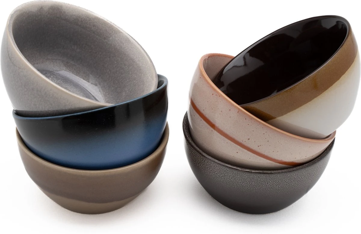 Grote Schaaltjes - Earth Schaaltjes - Set Van 6 Schaaltjes - 14*8 Cm - Porselein - Hip En Trendy 1 Grote Schaaltjes - Earth Schaaltjes - Set Van 6 Schaaltjes - 14*8 Cm - Porselein - Hip En Trendy