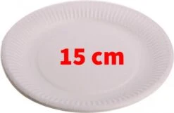 Merkloos 100x Kartonnen Bordjes Wit 15 Cm - Wegwerp Borden - Feest/verjaardag/BBQ Borden