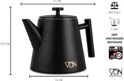 VDN RVS Theepot Dubbelwandig Met Filter - Zwarte Theekan 1 Liter - 902 -Keukengerei Winkel 1200x785 6