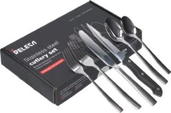 Deleca 8 Persoons Bestekset (48-delig) - Lepels, Messen, Vorken & Steakmessen - Vaatwasserbestendig - Zilver / RVS -Keukengerei Winkel 1200x799 151