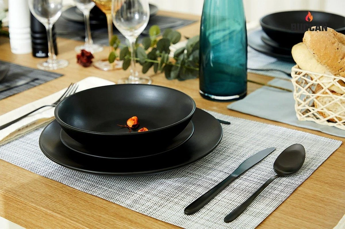 Buccan Borden Set - Matt Onyx - Zwart - 18pcs 2 Buccan Borden Set - Matt Onyx - Zwart - 18pcs - Afbeelding 2