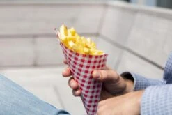 Papieren Frietzak | 50 Stuks | Patatzak | Rode Print | Frietzakken | Puntzakken | Frietzakjes -Keukengerei Winkel 1200x800 256