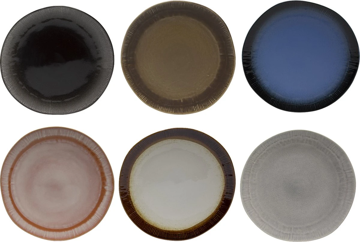 Tavola - Dinerborden - Earth Serie - Ø27cm - Aardewerk - 6 Stuks - Aarde Tinten - Servies 1 Tavola - Dinerborden - Earth Serie - Ø27cm - Aardewerk - 6 Stuks - Aarde Tinten - Servies
