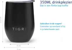 TIGR Cups - Drinkbekers - Thermosbekers - RVS - Set Van 2 - 350ml - Zwart/Rosé Goud -Keukengerei Winkel 1200x834 1