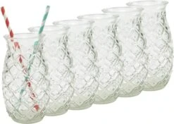 Merkloos Beker - Glas Ananas - 6 Stuks - Zomer - Cocktail -400ml -Keukengerei Winkel 1200x857 4
