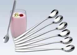 Merkloos Latte Macchiato Lepels – RVS Lange Yoghurt, Dessert Of Koffie Lepeltjes – Set Van 6 Stuks -Keukengerei Winkel 1200x868 3