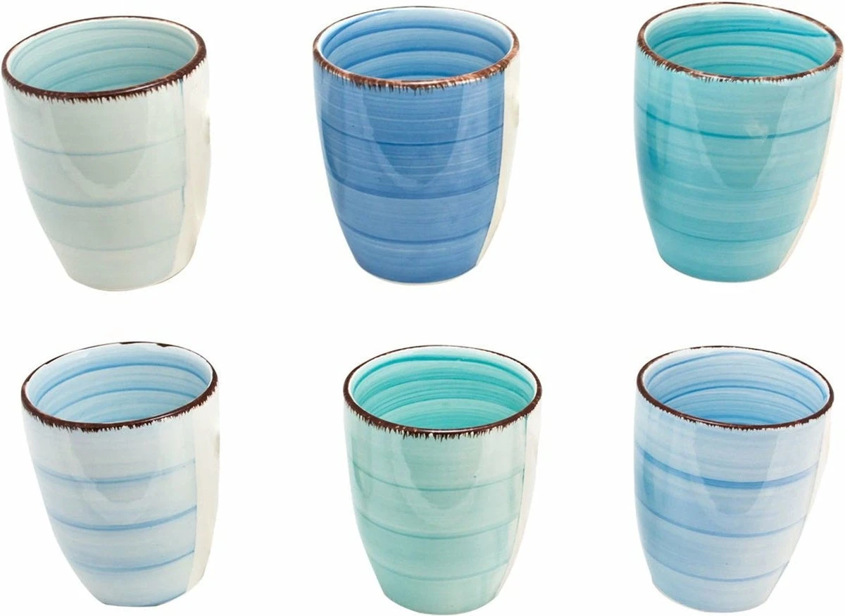 Tavola - Koffiemokken - Zonder Oor - Kleurrijk - Aardewerk - 160Ml - 6 Stuks - Ibizia 6 Tavola - Koffiemokken - Zonder Oor - Kleurrijk - Aardewerk - 160Ml - 6 Stuks - Ibizia - Afbeelding 6