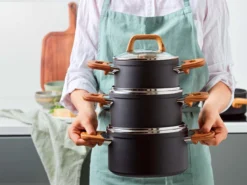 Gero Mark Kookpannenset - 4-delig - Zwart - Houtlook Grepen - Inductie - PFAS-vrij -Keukengerei Winkel 1200x900 5