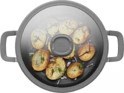 BergHOFF Leo Hapjespan Stone - 28 Cm - Met Glazen Deksel -Keukengerei Winkel 1200x904