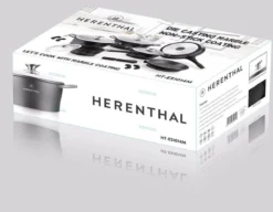 Herenthal Luxe Pannenset - 14-delig - Glazen Deksel - Inductie - Marmeren Coating - PFAS-vrij - Zwart - ES1014M -Keukengerei Winkel 1200x934