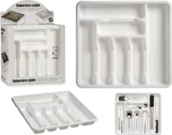 Kunststof Bestekbak/bestekhouder 7-vaks Wit 42 X 39 Cm - Keukenlade/besteklade Inzetbakken -Keukengerei Winkel 1200x941 3
