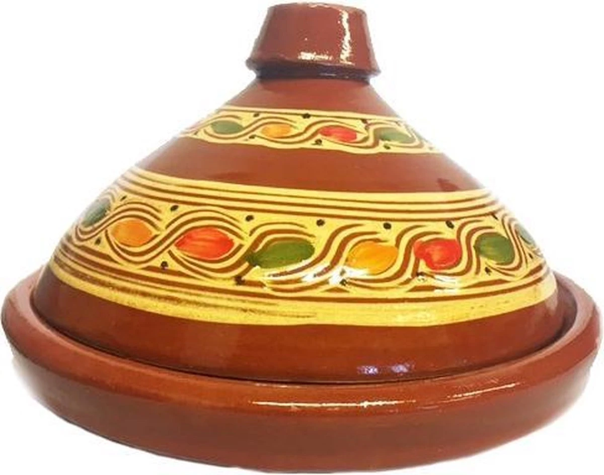 Marokkaanse Originele Tajine - Aardewerk - Ø 35 Cm 1 Marokkaanse Originele Tajine - Aardewerk - Ø 35 Cm