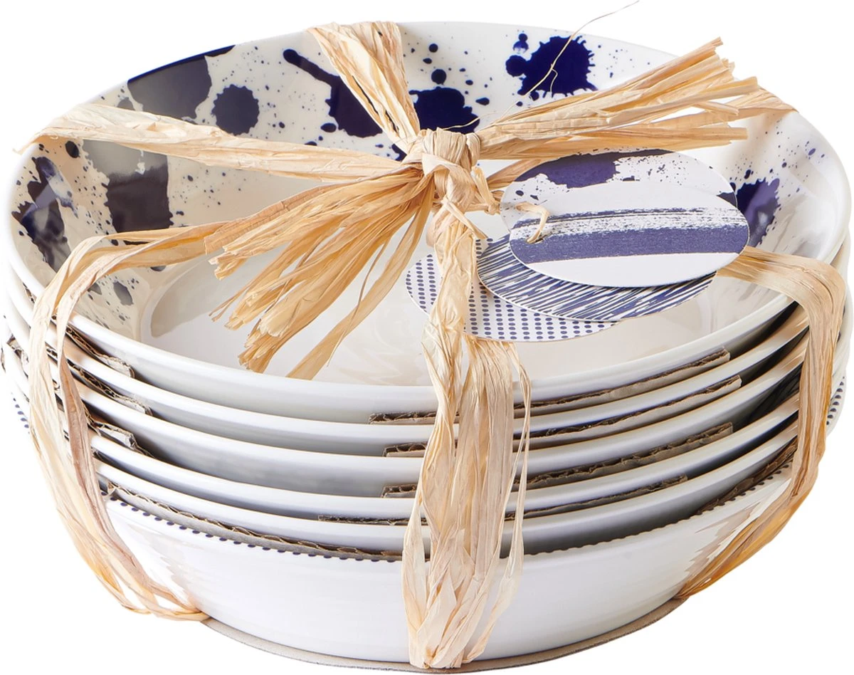 Royal Doulton Pacific - Pastaborden / Bordenset - Porselein - Wit / Blauw - ⌀ 22 Cm - 6 Stuks 6 Royal Doulton Pacific - Pastaborden / Bordenset - Porselein - Wit / Blauw - ⌀ 22 Cm - 6 Stuks - Afbeelding 6