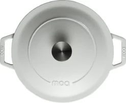 MOA Gietijzeren Braadpan - Inhoud 5,7 Liter - 26CM - Rond - Alle Warmtebronnen - Ook Voor Inductie - Gewicht 5,8 Kg - Wit - C26W -Keukengerei Winkel 1200x981