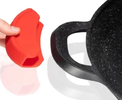 CUILINA Paella Pan 40 Cm– Duitse GREBLON Antiaanbaklaag Marmer Coating - Voor Inductie En Alle Warmtebronnen - Met Afneembare Siliconen Handvatten. -Keukengerei Winkel 1200x987 4