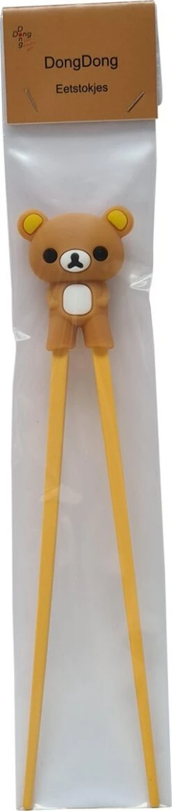 DongDong - Eetstokjes Voor Kinderen - Beer Motief - 22.5 Cm - Bruin -Keukengerei Winkel 255x1200