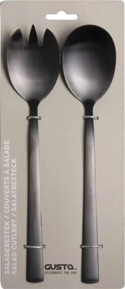 CasaLupo Saladebestek Zwart - 2 Stuks -Keukengerei Winkel 521x1200