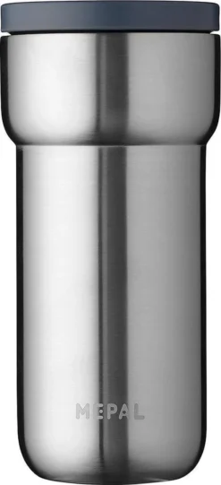 Mepal Isoleerbeker Ellipse 375 Ml – Houdt Je Drankje 4 Uur Warm En 8 Uur Koud – Natural Brushed – Koffiebeker To Go – Lekdicht – Thermosbeker