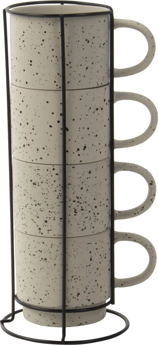 Gusta Rek Met Mokken Ivoor 350 Ml - 4 Stuks 3 Gusta Rek Met Mokken Ivoor 350 Ml - 4 Stuks - Afbeelding 3