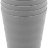 Luxe Herbruikbare Drinkbekers Van In Round – 5 Stuks – Grijs – Plastic / Kunststof – Drinkbeker Voor Volwassenen En Kinderen – Alternatief Voor Wegwerp Bekers – Drink Beker – Limonadeglazen Sapglazen – Camping Servies – Onbreekbare Glazen – Beerpong