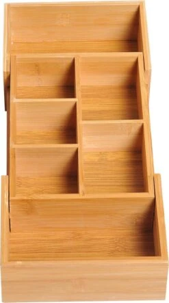 Verstelbare Lade Organizer - Voor Bestek/Keuken/Bureau/Make-Up/Accessoires – Uitschuifbare Lade Inzet Verdeler - Opbergbak Doos - Verstelbaar In 5 Of 7 Compartimenten - Duurzaam Bamboe Hout -Keukengerei Winkel 669x1200 1